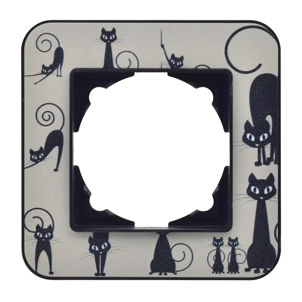 Radius Design Tekli Çerçeve, Metalik Siyah / Cats - 1