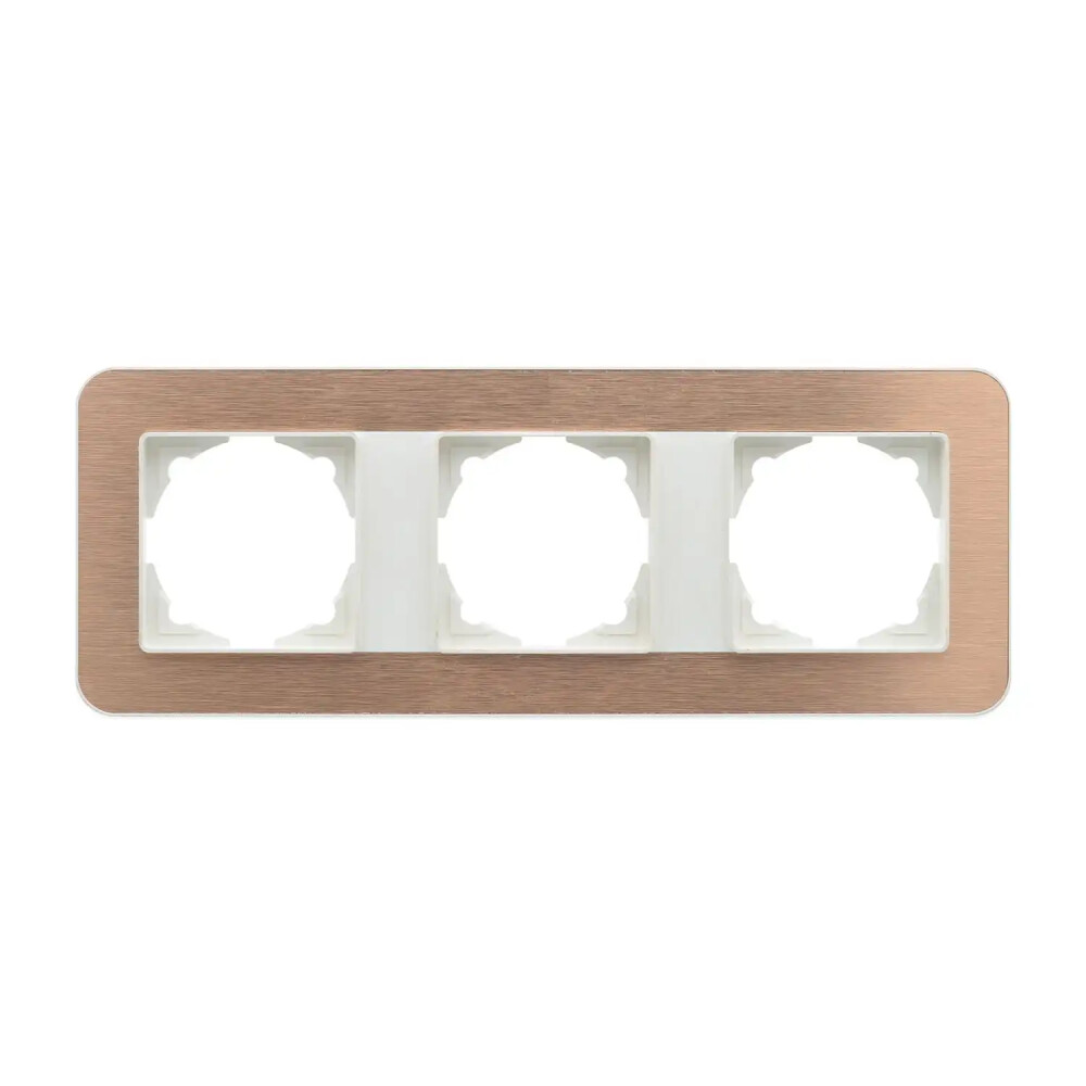 Radius Elements Üçlü Çerçeve, Fildişi Beyazı / Gold - Günsan Elektrik