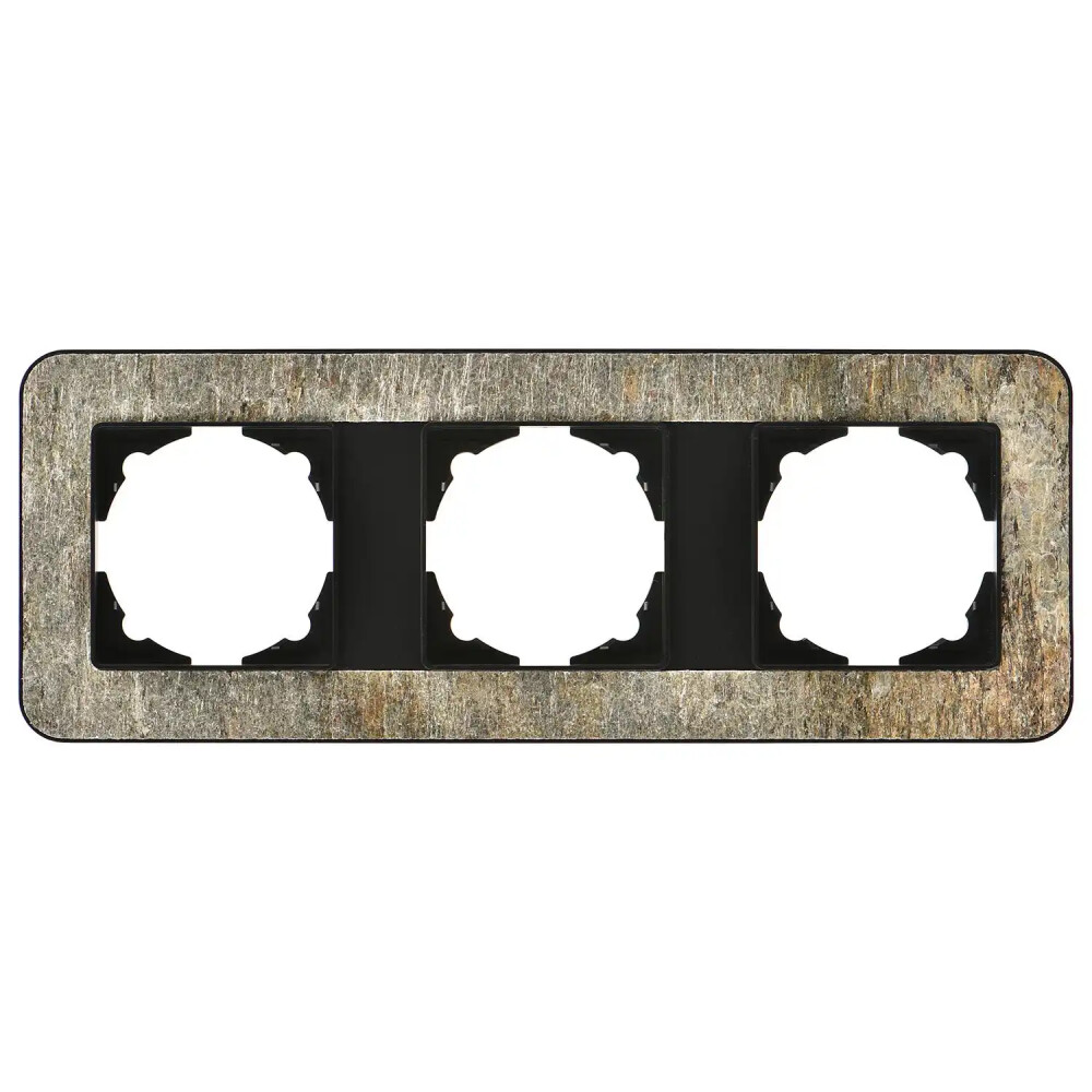 Radius Elements Üçlü Çerçeve, Metalik Siyah / Silver Gold - Günsan Elektrik