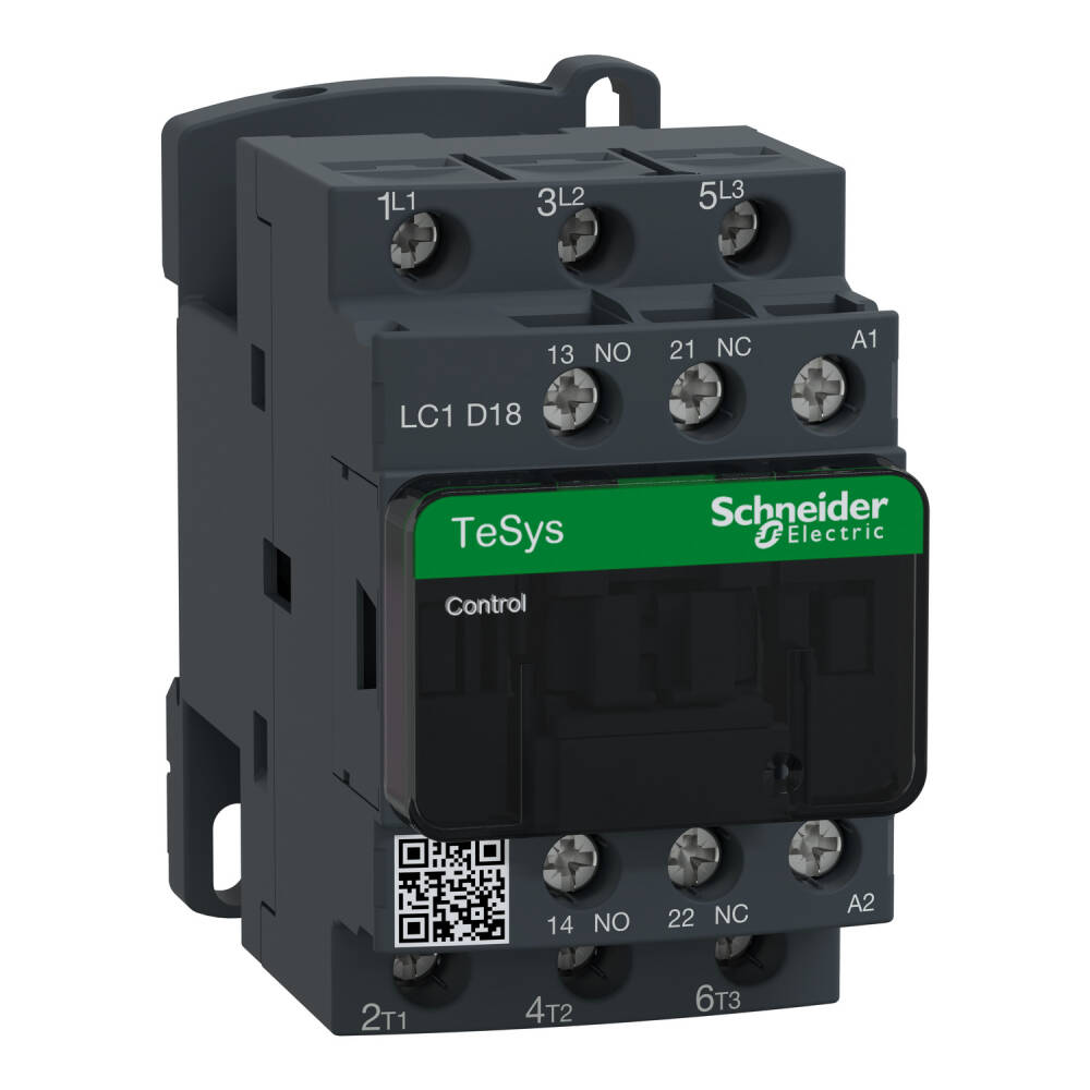 LC1D18E7 - TeSys D contactor - 3P(3 NO) - AC-3 - <= 440 V 18 A - 48 V AC coil - 1