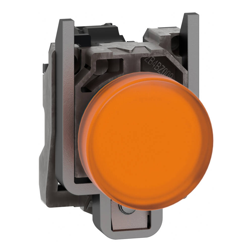 XB4BVB5 - Pilot light, Harmony XB4,metal, orange, 22mm, universal LED, plain lens, 24V AC DC - 1