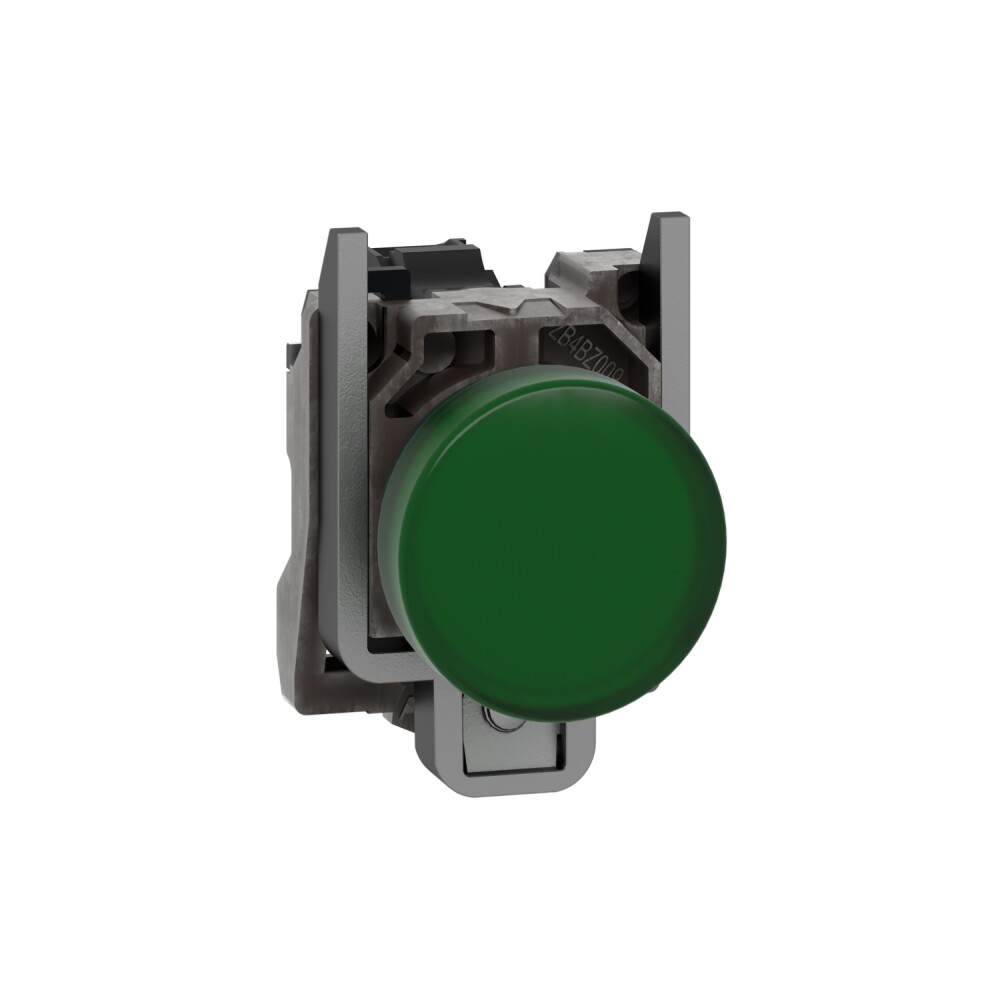 XB4BVM3 - Pilot light, Harmony XB4,metal, green, 22mm, universal LED, plain lens, 230...240V AC - Schneider Electric