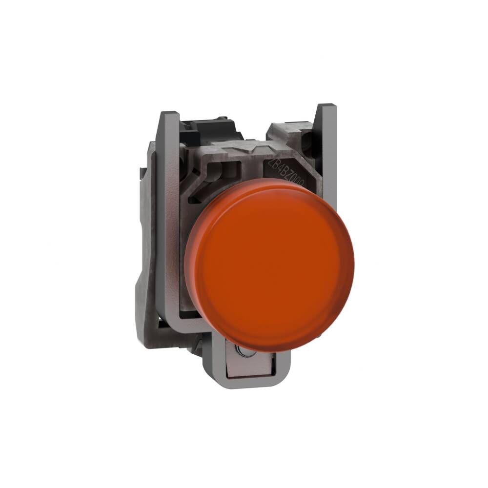 XB4BVM5 - Pilot light, Harmony XB4,metal, orange, 22mm, universal LED, plain lens, 230...240V AC - 1