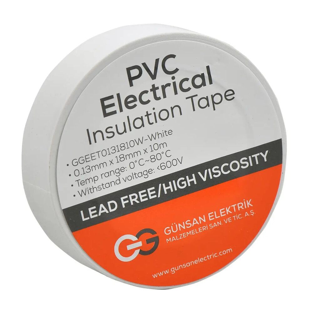 Valta 0.13mmX18mmX10m Elekrik İzolasyon Bandı Beyaz - Günsan Elektrik