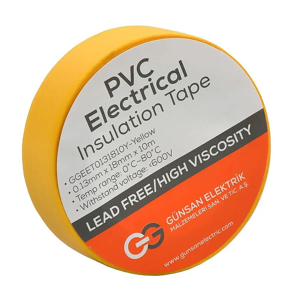 Valta 0.13mmX18mmX10m Elekrik İzolasyon Bandı Sarı - Günsan