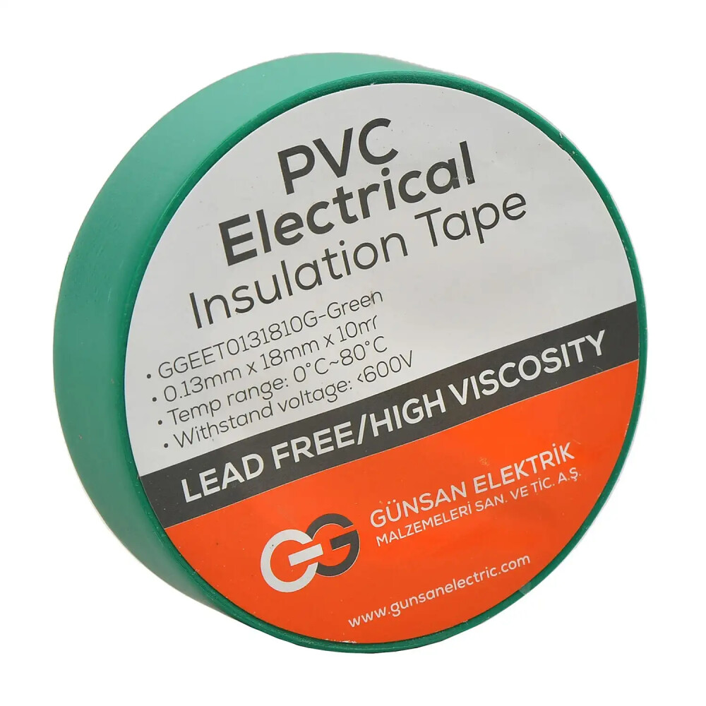 Valta 0.13mmX18mmX10m Elekrik İzolasyon Bandı Yeşil - Günsan Elektrik