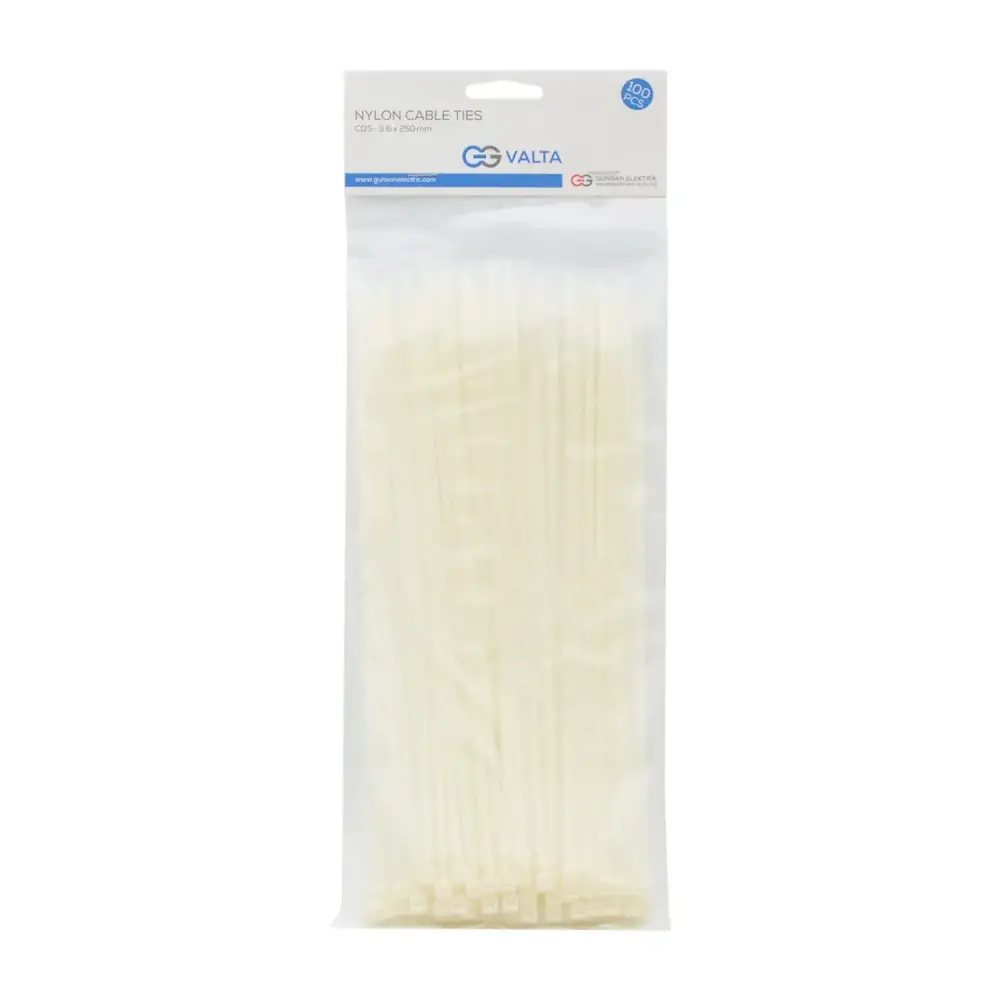 Valta Kablo Bağı T10 Beyaz (25cm x 3.6mm) x100 - Günsan