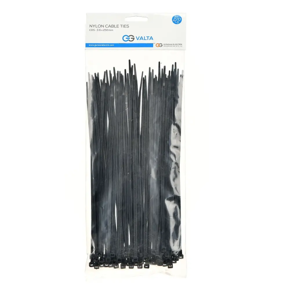 Valta Kablo Bağı T10 Siyah (25cm x 3.6mm) x100 - 1