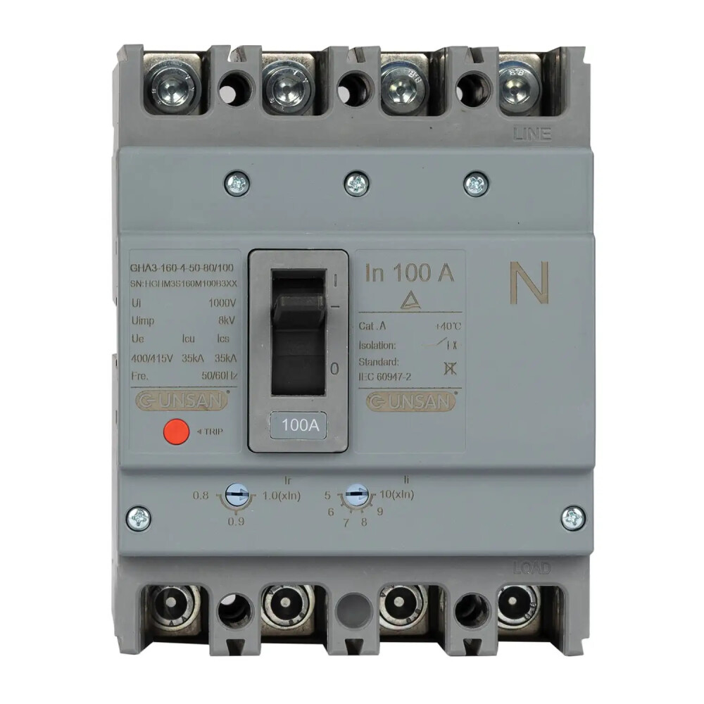 Valta Kompakt Şalter Ayar Sahalı 4P 100A 40℃ - Günsan Elektrik