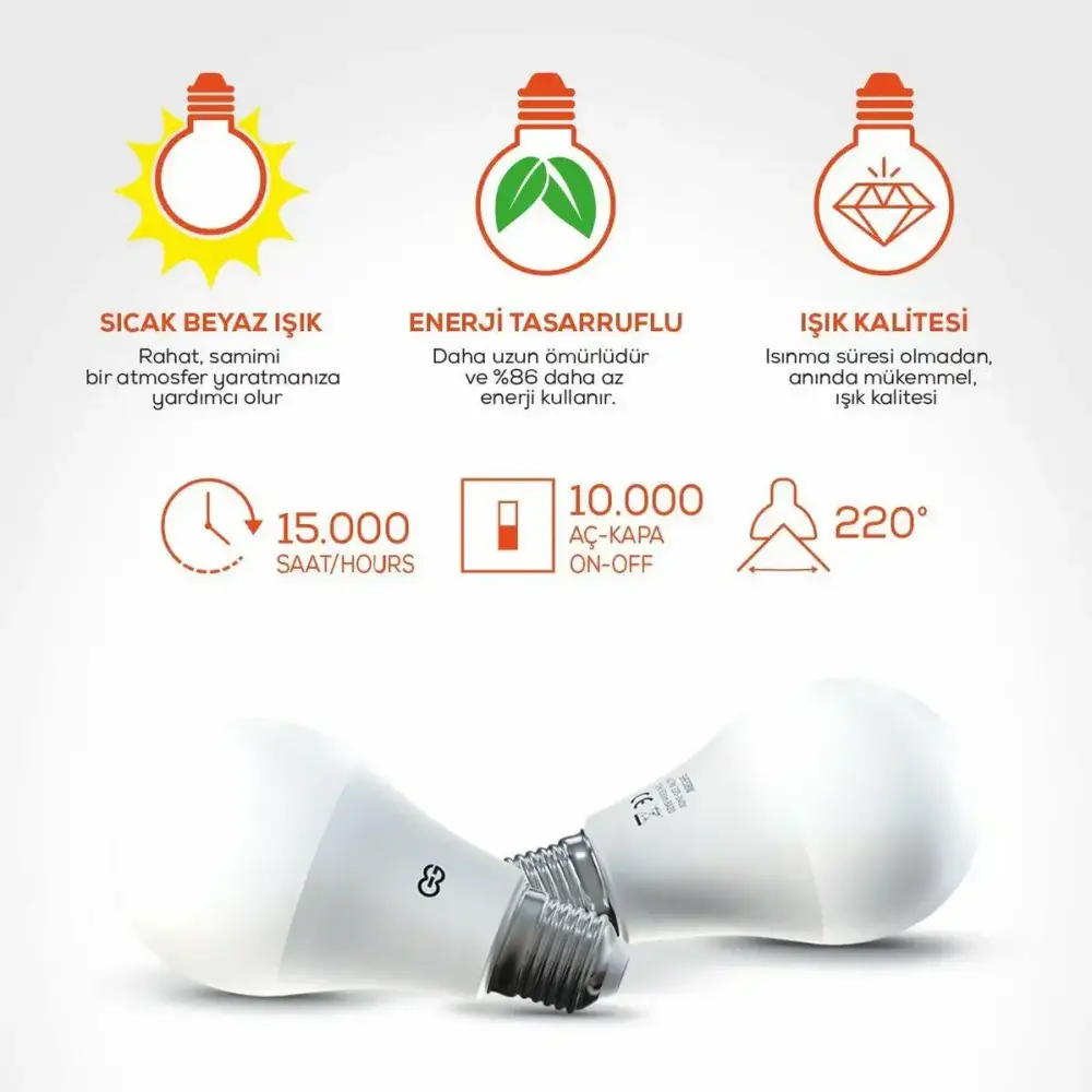 Valta LED Ampül 220-240V 4000K E27 5W - 3