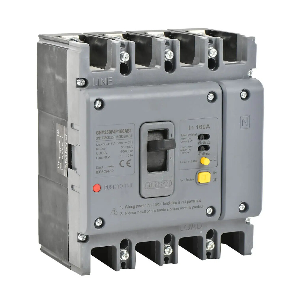Valta Yangın Korumalı Kompakt Şalt. 4P 50kA 100/300/500mA 160A - Günsan Elektrik