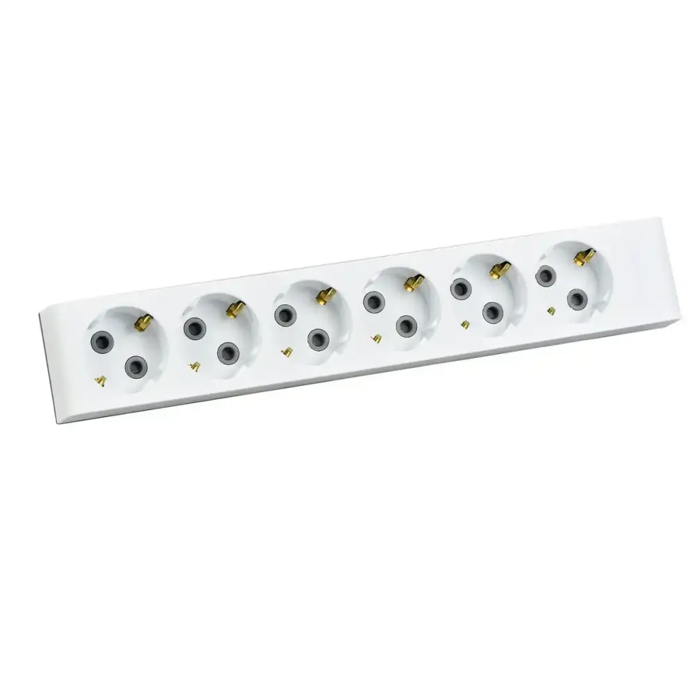 Visage Altılı Çocuk Korumalı Topraklı Priz Klemensli, Beyaz - 2