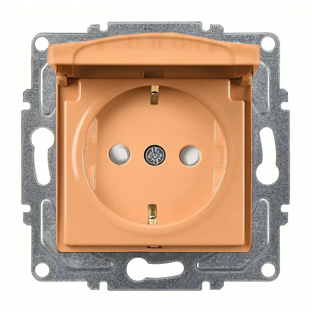 Visage Çocuk Korumalı Kapaklı Topraklı Priz (klipsli), Akçaağaç (Mekanizma + Tuş/Kapak) - 1