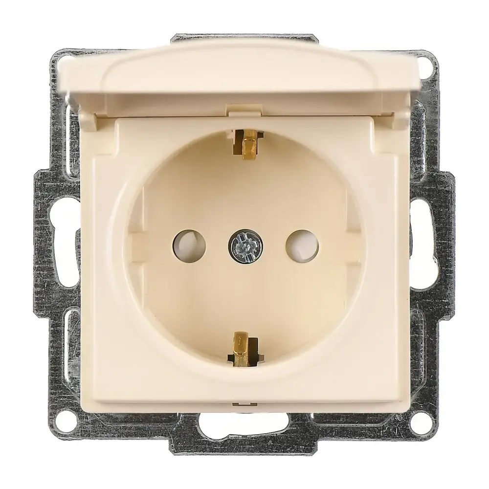Visage Çocuk Korumalı Kapaklı Topraklı Priz, Krem (Mekanizma + Tuş/Kapak) 