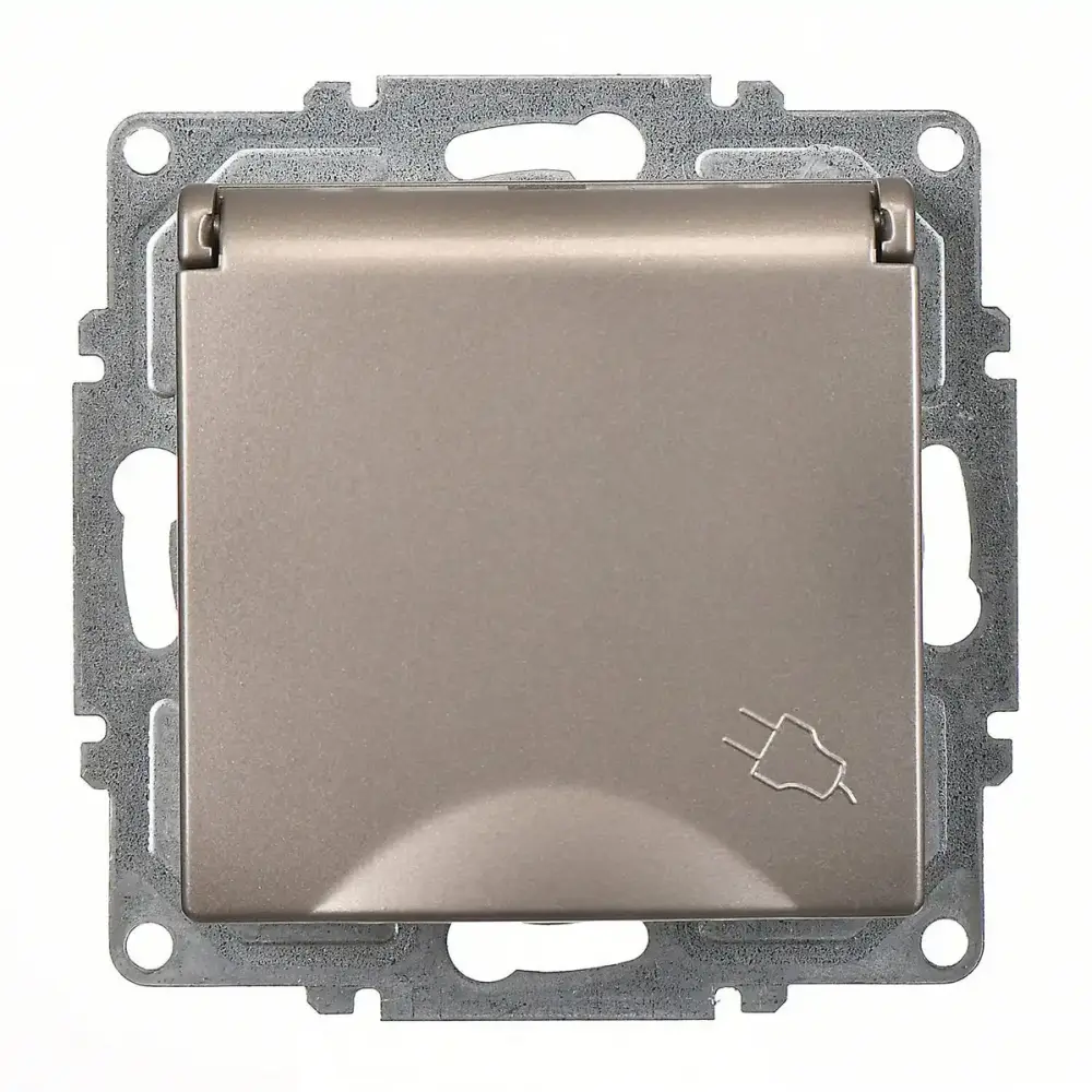 Visage Çocuk Korumalı Kapaklı Topraklı Priz, Mocha (Mekanizma + Tuş/Kapak) - 2