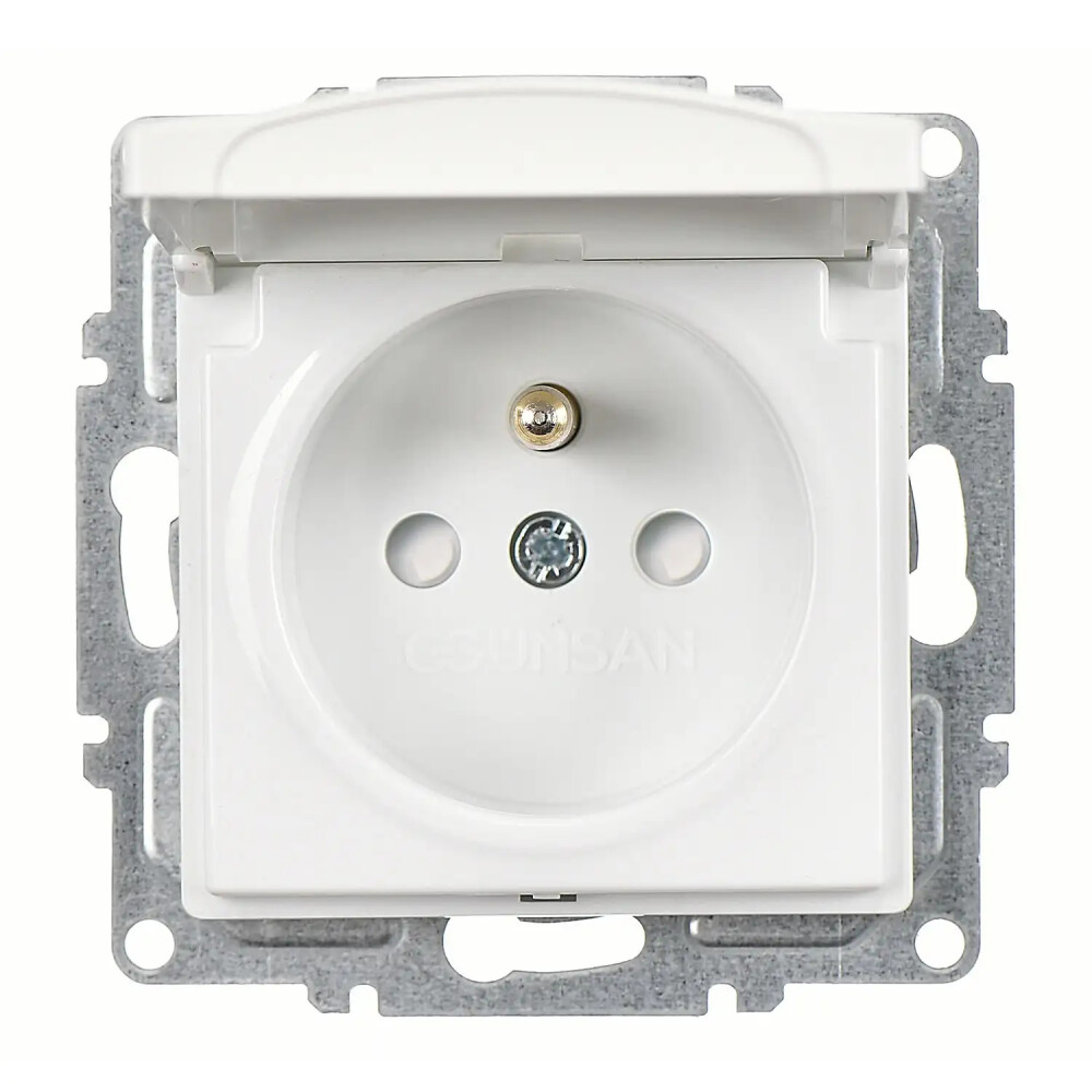Visage Çocuk Korumalı Kapaklı UPS Priz, Beyaz (Mekanizma + Tuş/Kapak) - Günsan Elektrik
