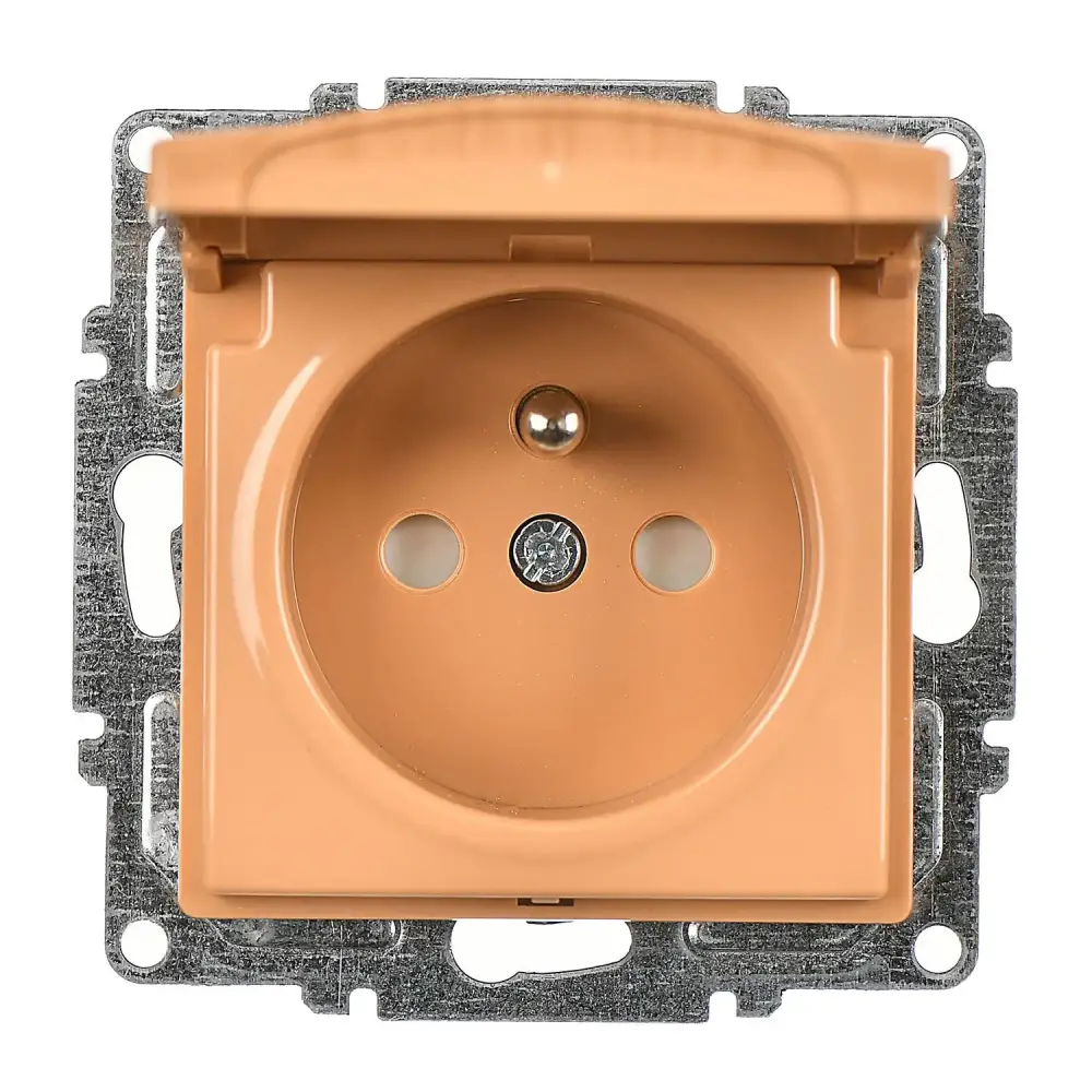 Visage Çocuk Korumalı Kapaklı UPS Priz (klipsli), Akçaağaç (Mekanizma + Tuş/Kapak) - 1