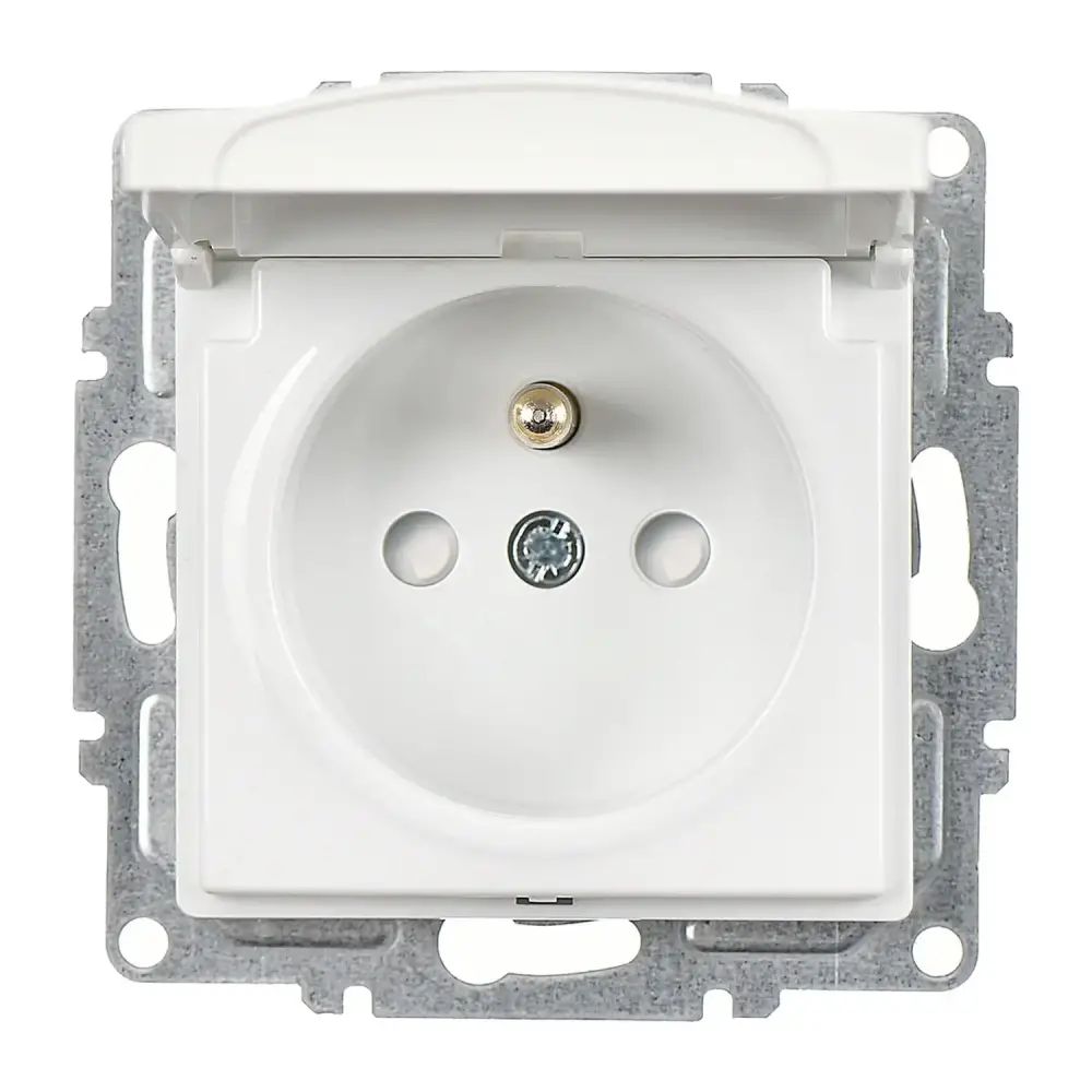 Visage Çocuk Korumalı Kapaklı UPS Priz (klipsli), Beyaz (Mekanizma + Tuş/Kapak) 