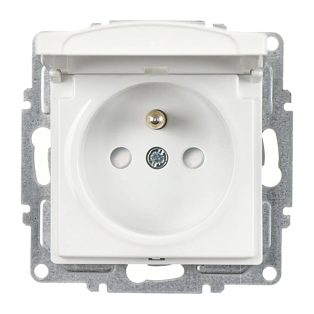 Visage Çocuk Korumalı Kapaklı UPS Priz (klipsli), Beyaz (Mekanizma + Tuş/Kapak) - Günsan Elektrik