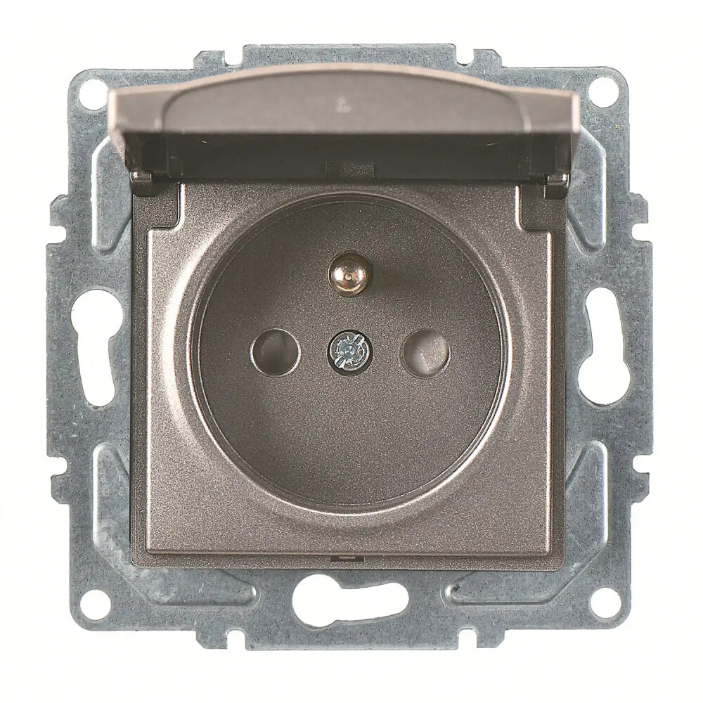 Visage Çocuk Korumalı Kapaklı UPS Priz, Mocha (Mekanizma + Tuş/Kapak) - Günsan Elektrik