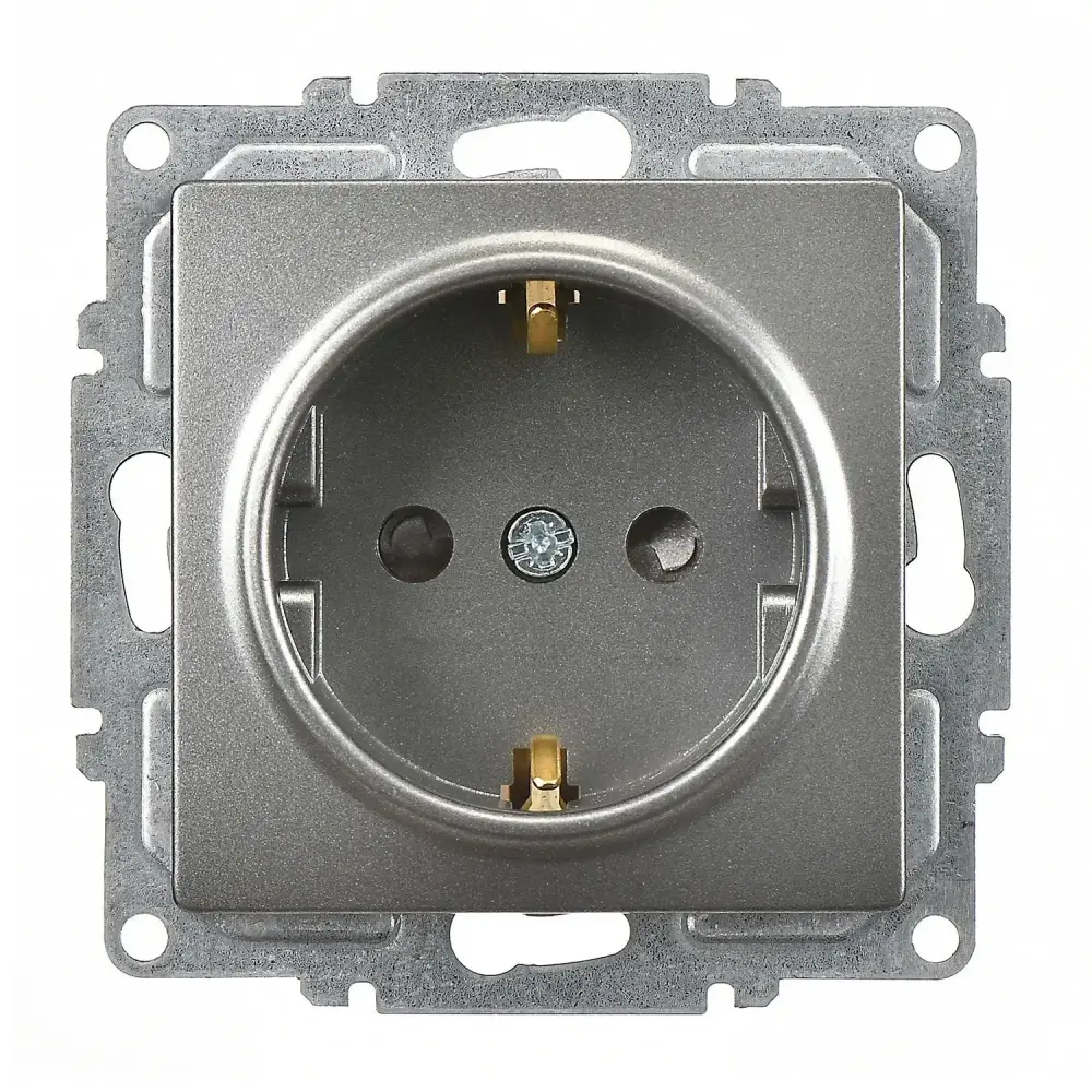 Visage Çocuk Korumalı Topraklı Priz, Füme (Mekanizma + Tuş/Kapak) 