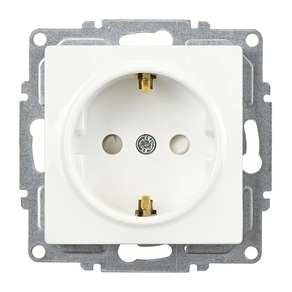 Visage Çocuk Korumalı Topraklı Priz (klipsli), Beyaz (Mekanizma + Tuş/Kapak) - Günsan Elektrik