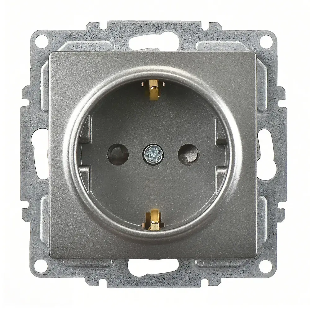 Visage Çocuk Korumalı Topraklı Priz (klipsli), Füme (Mekanizma + Tuş/Kapak) 