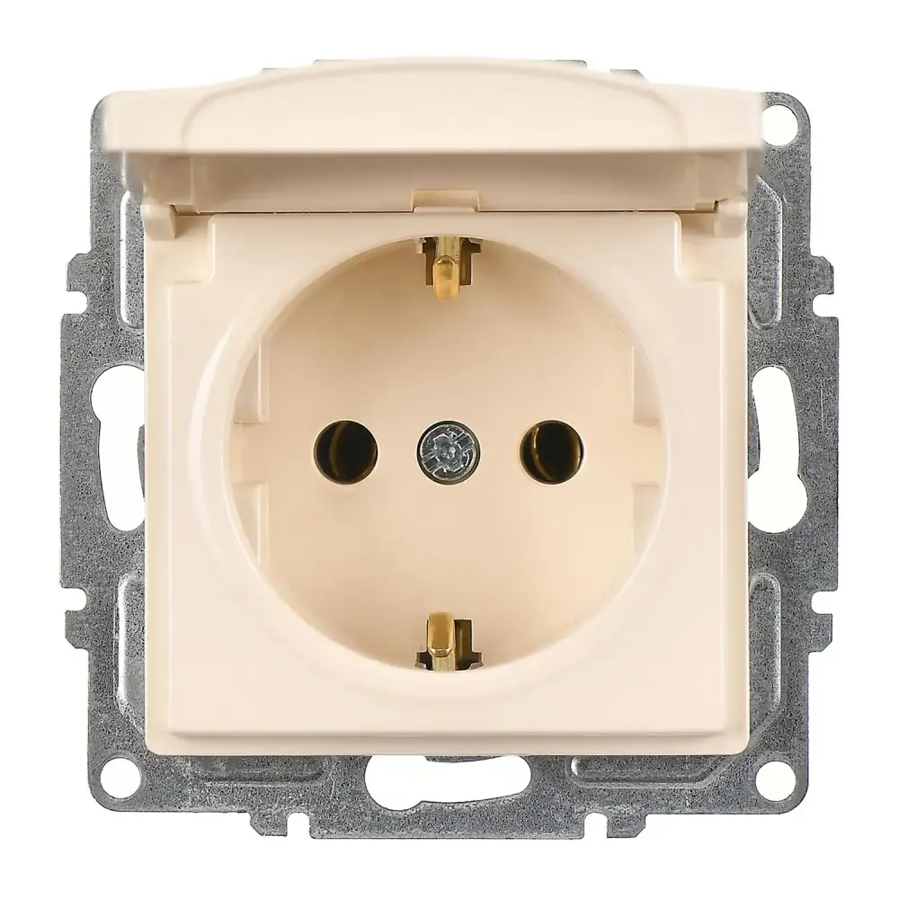 Visage Çocuk Korumalı Topraklı Priz (klipsli), Krem (Mekanizma + Tuş/Kapak) 
