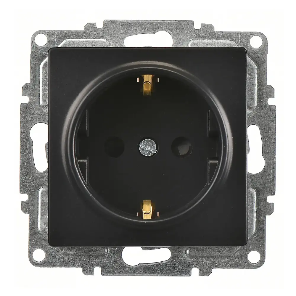 Visage Çocuk Korumalı Topraklı Priz (klipsli), Metalik Siyah (Mekanizma + Tuş/Kapak) 