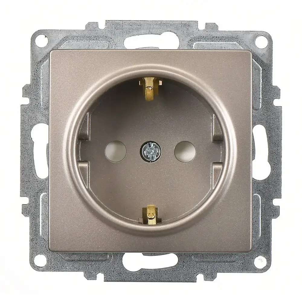 Visage Çocuk Korumalı Topraklı Priz (klipsli), Mocha (Mekanizma + Tuş/Kapak) - 1