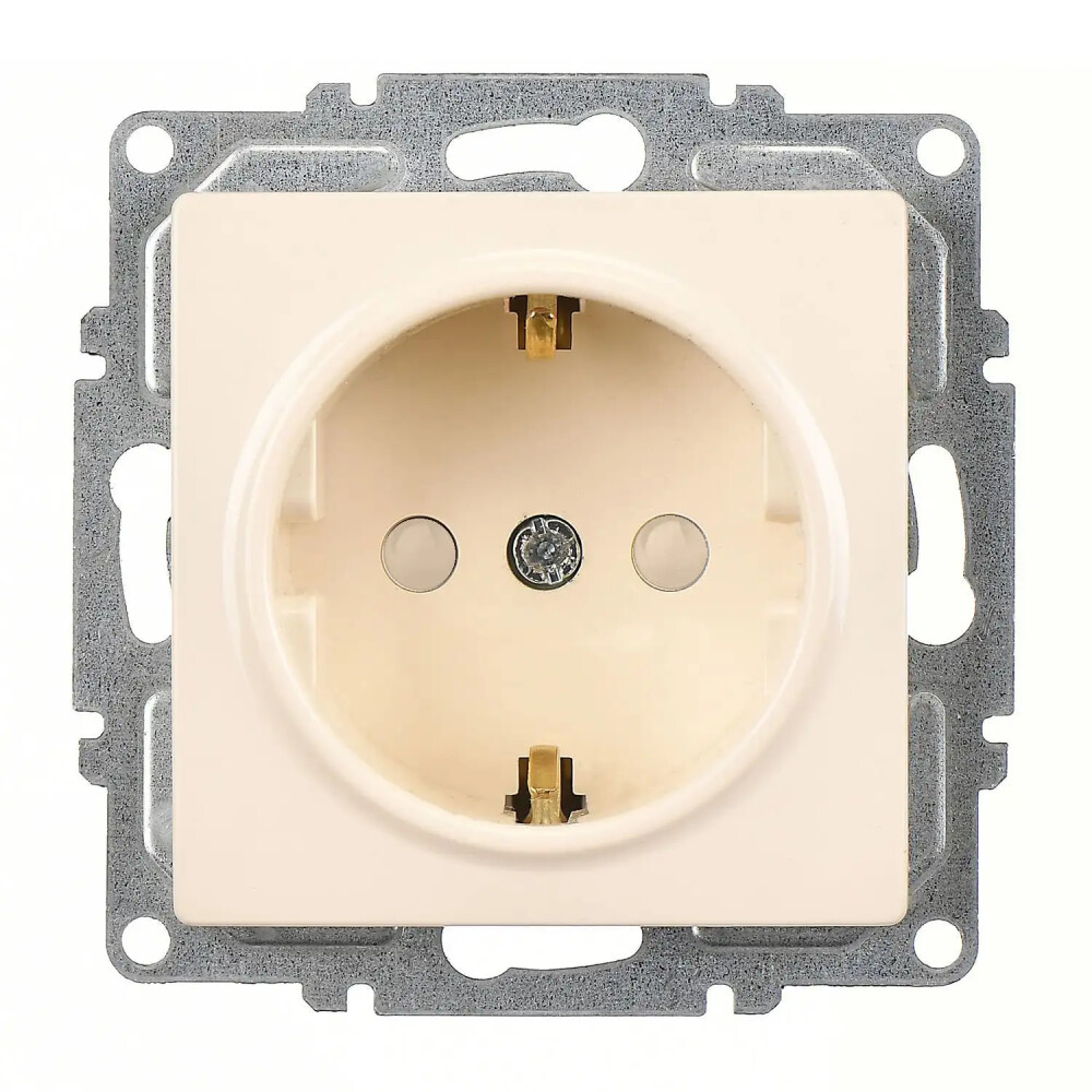 Visage Çocuk Korumalı Topraklı Priz, Krem (Mekanizma + Tuş/Kapak) - Günsan Elektrik