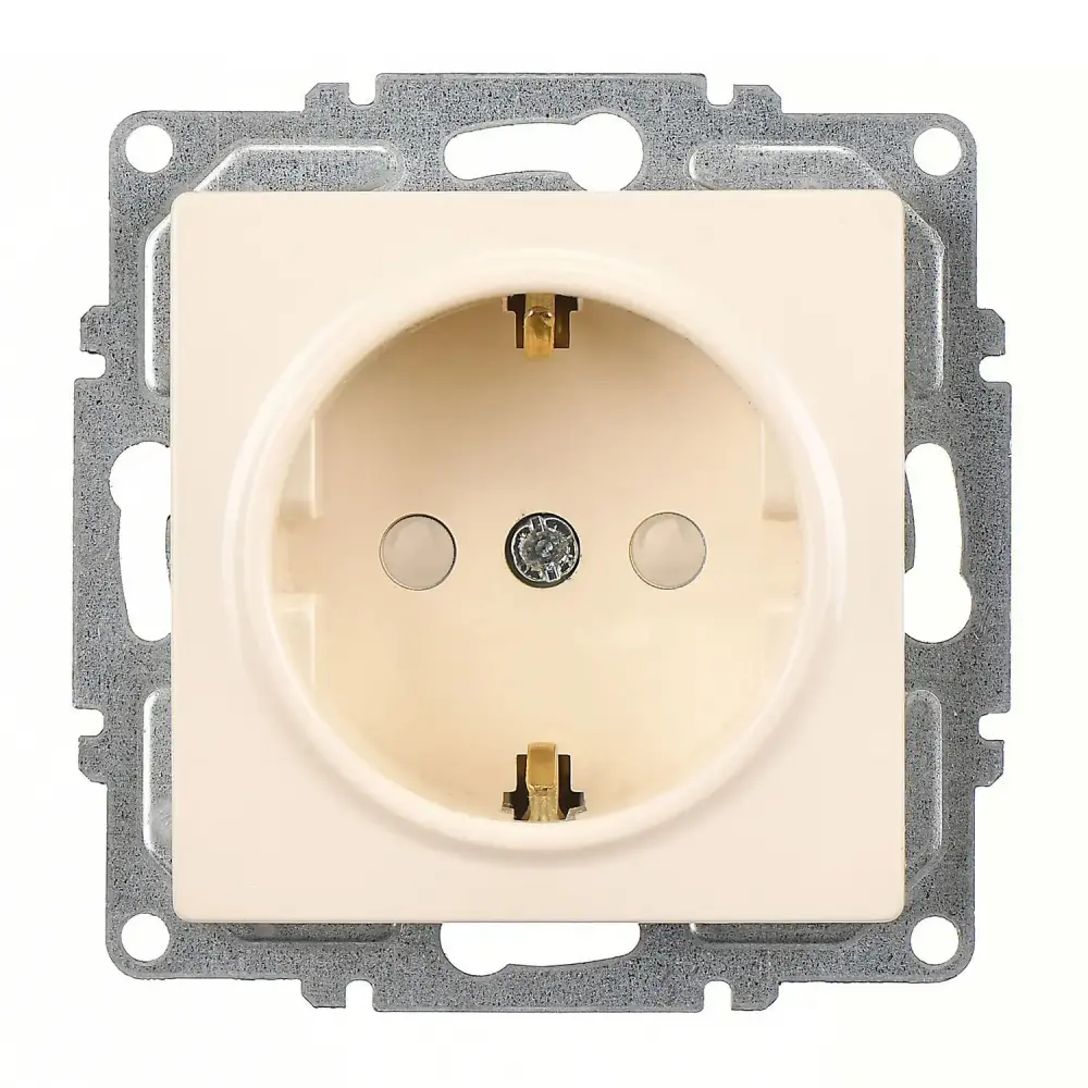 Visage Çocuk Korumalı Topraklı Priz, Krem (Mekanizma + Tuş/Kapak) - 1