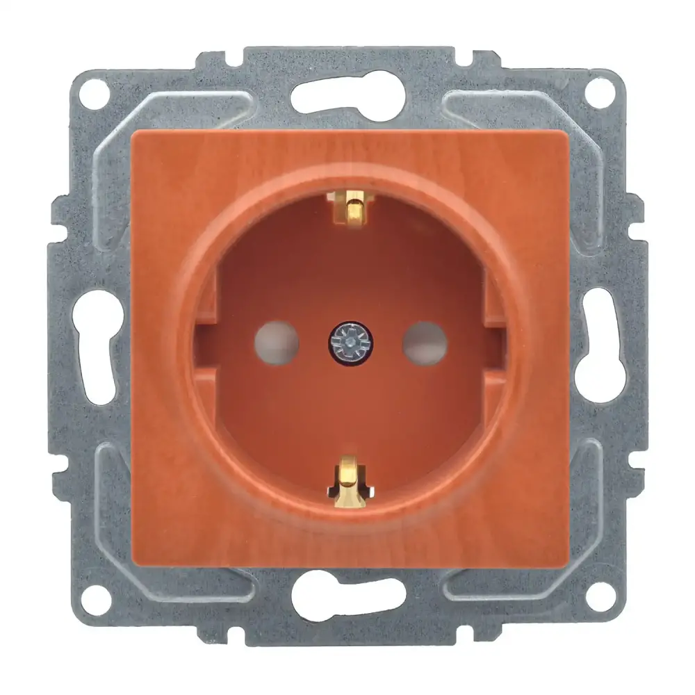 Visage Çocuk Korumalı Topraklı Priz, Meşe (Mekanizma + Tuş/Kapak) - 1