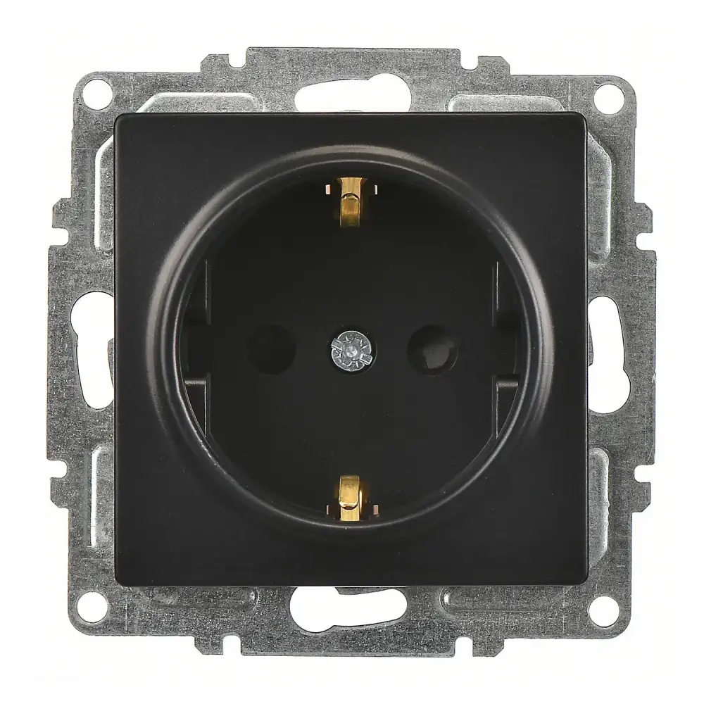 Visage Çocuk Korumalı Topraklı Priz, Metalik Siyah (Mekanizma + Tuş/Kapak) - 1