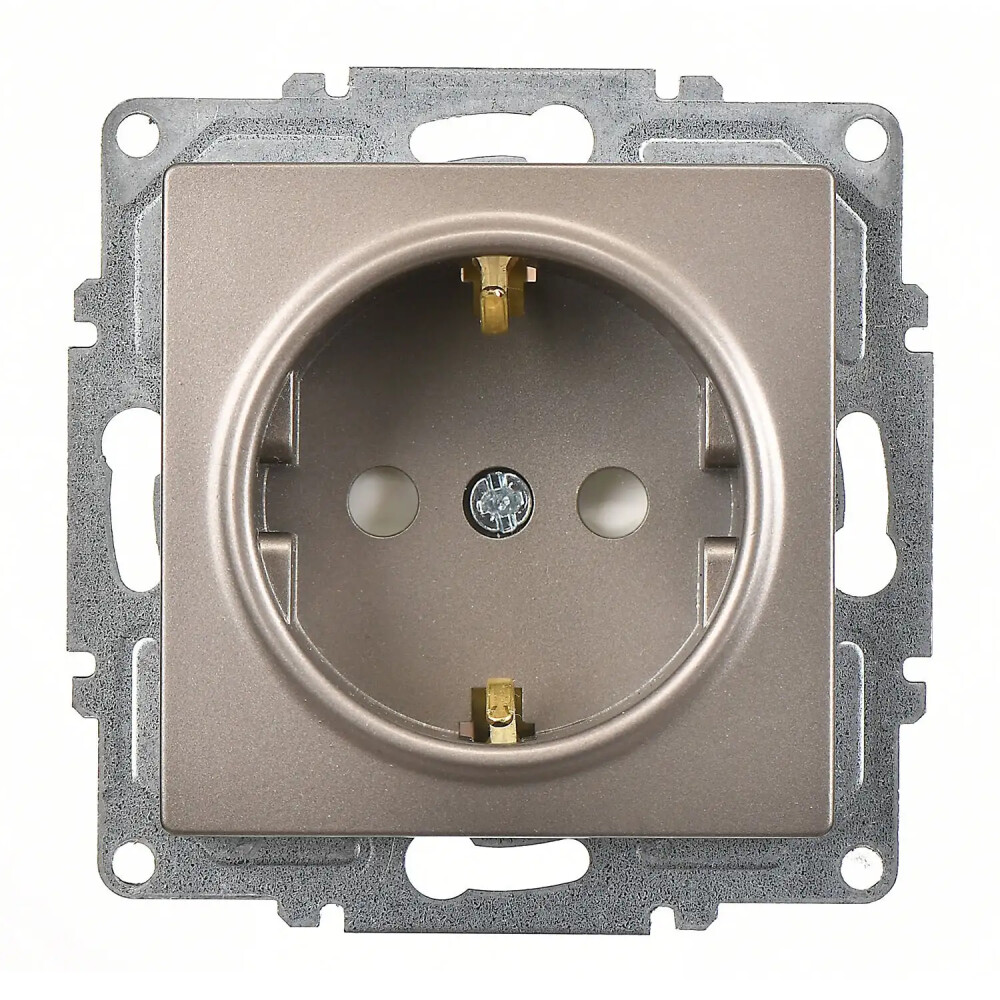 Visage Çocuk Korumalı Topraklı Priz, Mocha (Mekanizma + Tuş/Kapak) - Günsan Elektrik