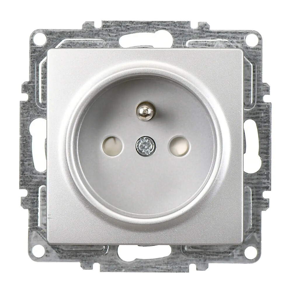 Visage Çocuk Korumalı UPS Priz, Gümüş (Mekanizma + Tuş/Kapak) - Günsan Elektrik