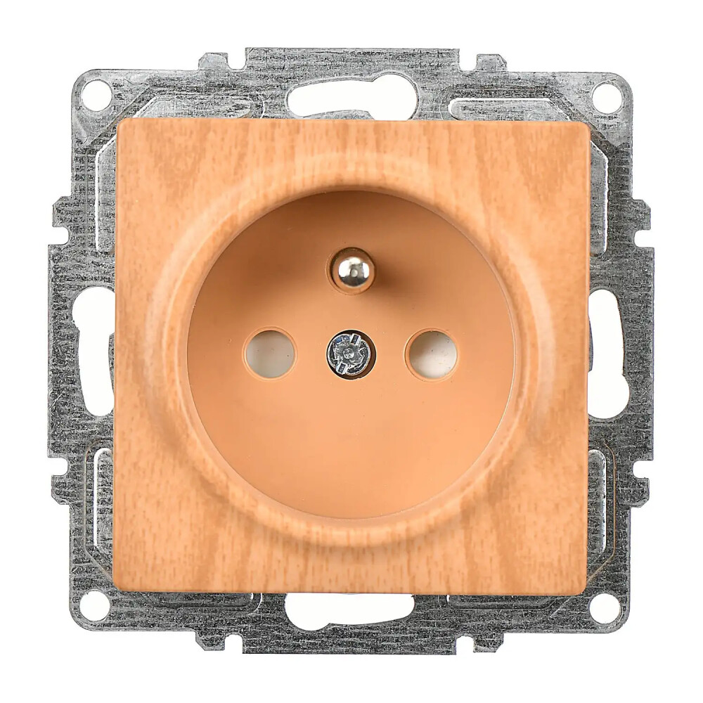 Visage Çocuk Korumalı UPS Priz (klipsli), Akçaağaç (Mekanizma + Tuş/Kapak) - Günsan Elektrik