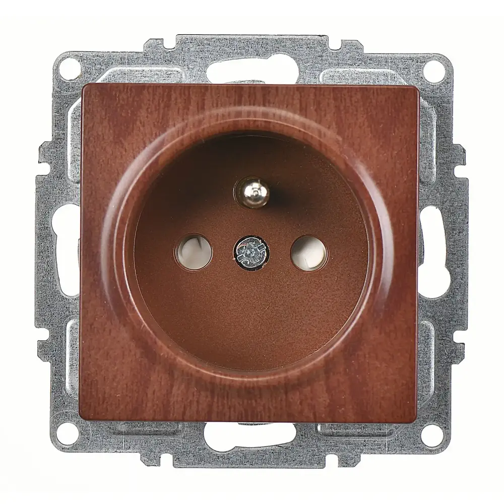 Visage Çocuk Korumalı UPS Priz (klipsli), Ceviz (Mekanizma + Tuş/Kapak) 