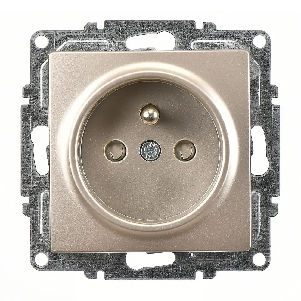 Visage Çocuk Korumalı UPS Priz (klipsli), Metalik Bej (Mekanizma + Tuş/Kapak) - 1