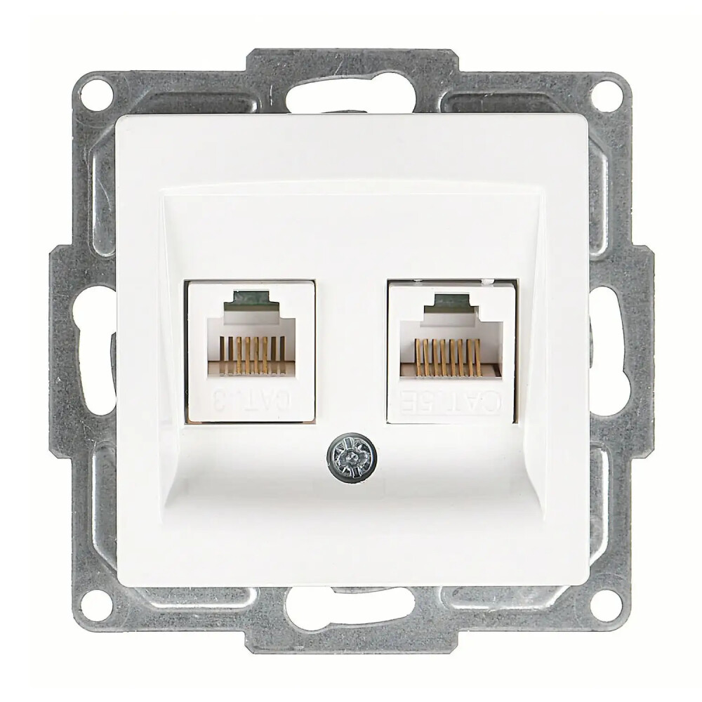 Visage Data + Nümeris Telefon Prizi (RJ45 Cat5E + Cat3), Beyaz (Mekanizma + Tuş/Kapak) - Günsan Elektrik