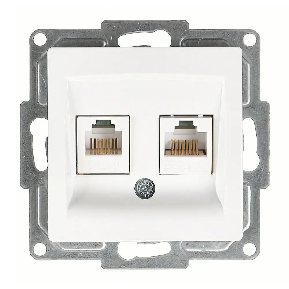Visage Data + Nümeris Telefon Prizi (RJ45 Cat5E + Cat3), Beyaz (Mekanizma + Tuş/Kapak) - 1