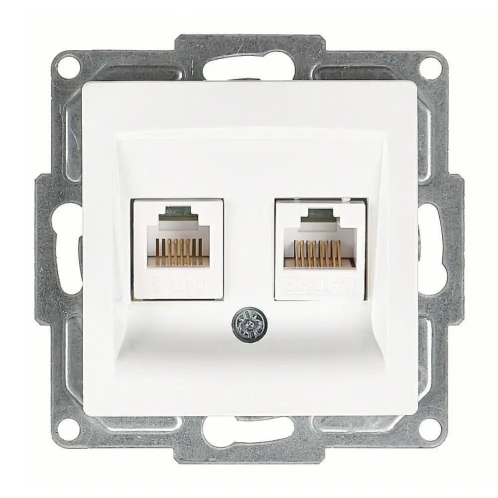 Visage Data + Nümeris Telefon Prizi (RJ45 Cat5E + Cat3), Beyaz (Mekanizma + Tuş/Kapak) 
