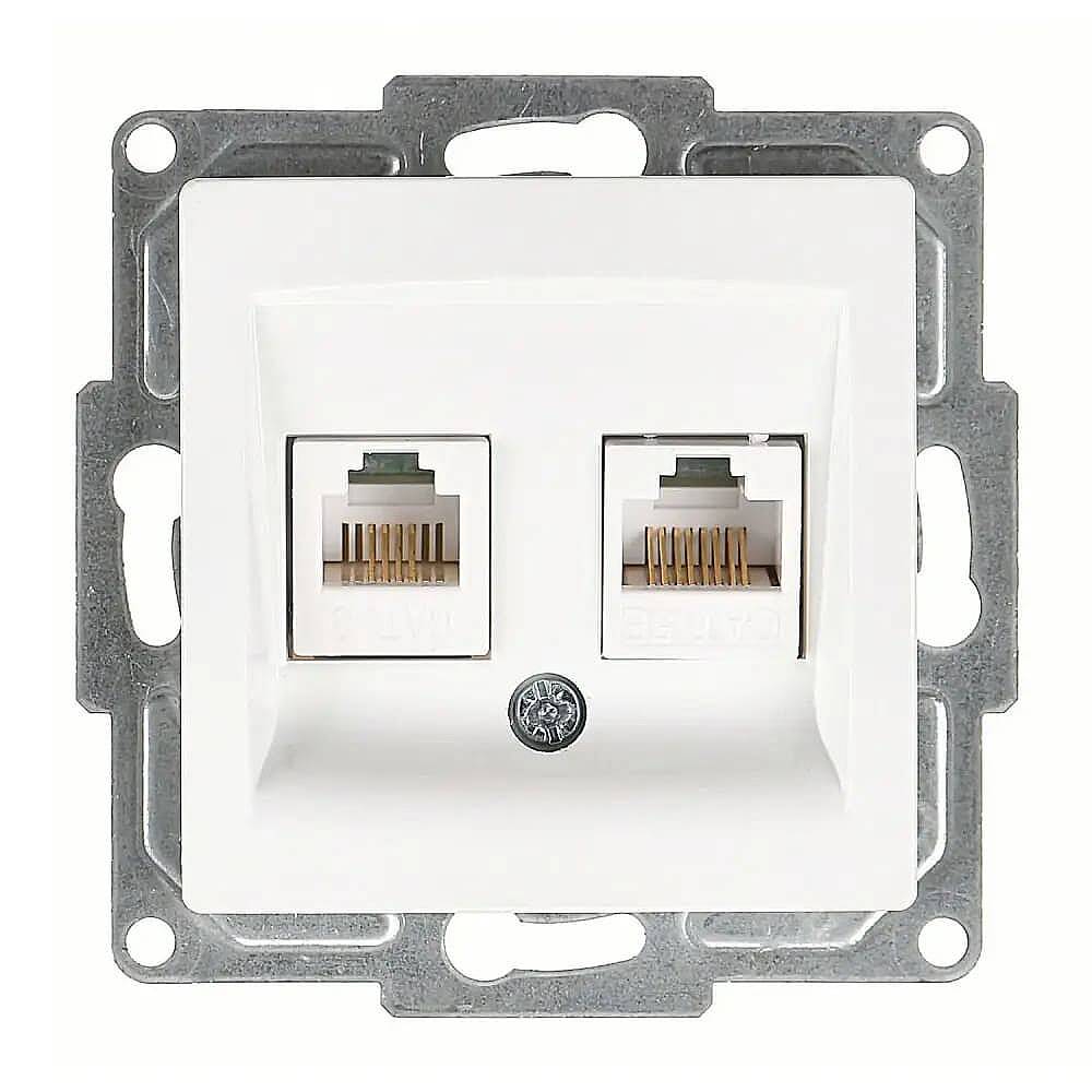 Visage Data + Nümeris Telefon Prizi (RJ45 Cat5E + Cat3), Beyaz (Mekanizma + Tuş/Kapak) - 1