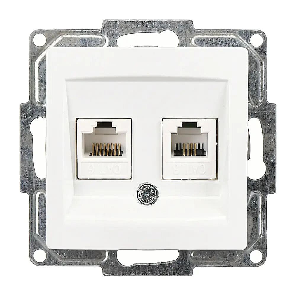 Visage Data + Nümeris Telefon Prizi (RJ45 Cat6 + Cat3), Beyaz (Mekanizma + Tuş/Kapak) 