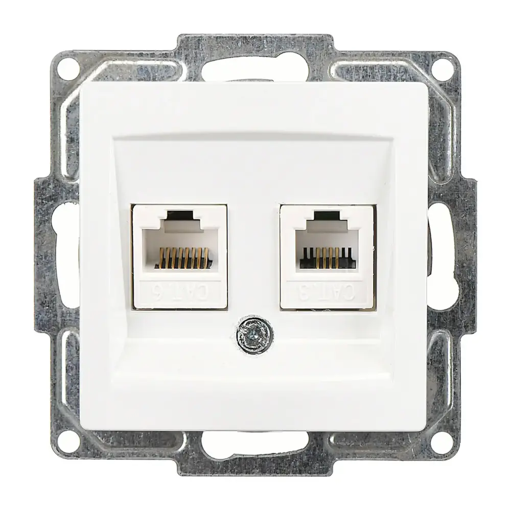 Visage Data + Nümeris Telefon Prizi (RJ45 Cat6 + Cat3), Beyaz (Mekanizma + Tuş/Kapak) - 1