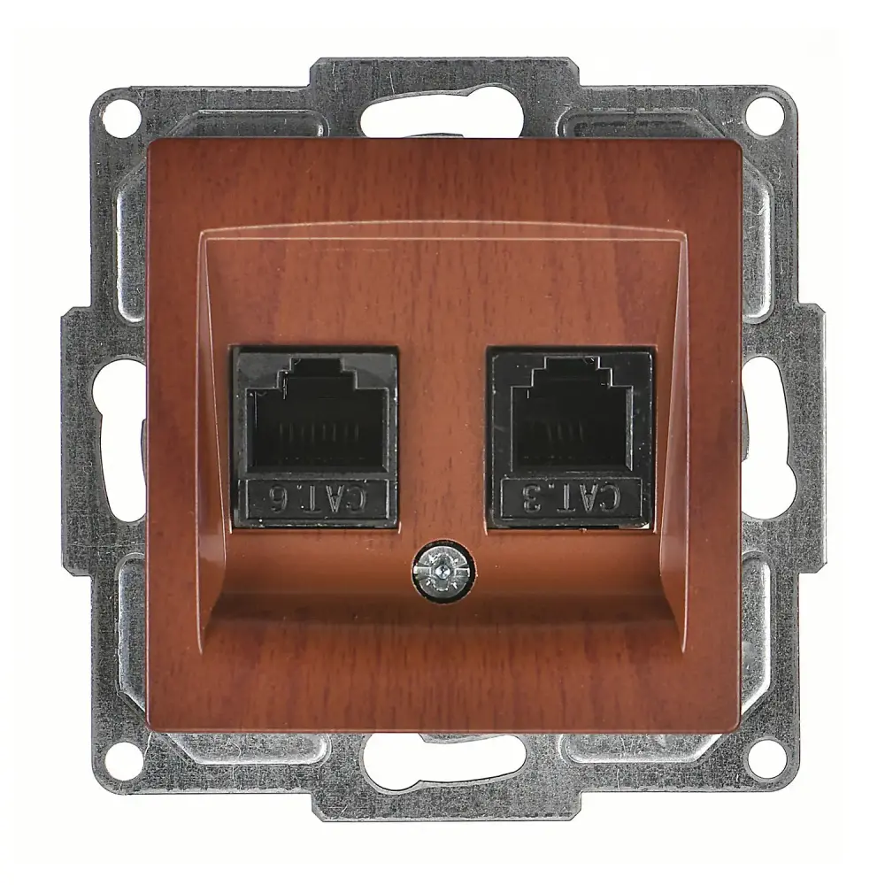 Visage Data + Nümeris Telefon Prizi (RJ45 Cat6 + Cat3), Ceviz (Mekanizma + Tuş/Kapak) - 1