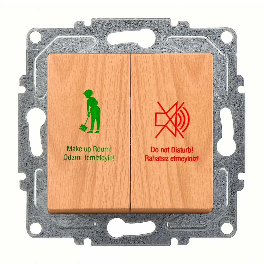 Visage DND/MUR Komütatörü, Akçaağaç (Mekanizma + Tuş/Kapak) - Günsan Elektrik