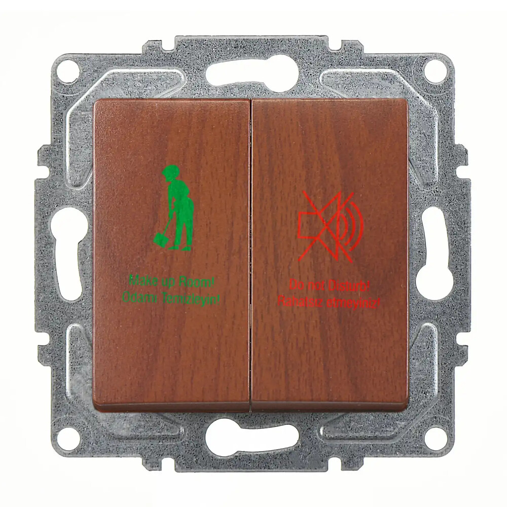 Visage DND/MUR Komütatörü, Ceviz (Mekanizma + Tuş/Kapak) - Günsan Elektrik