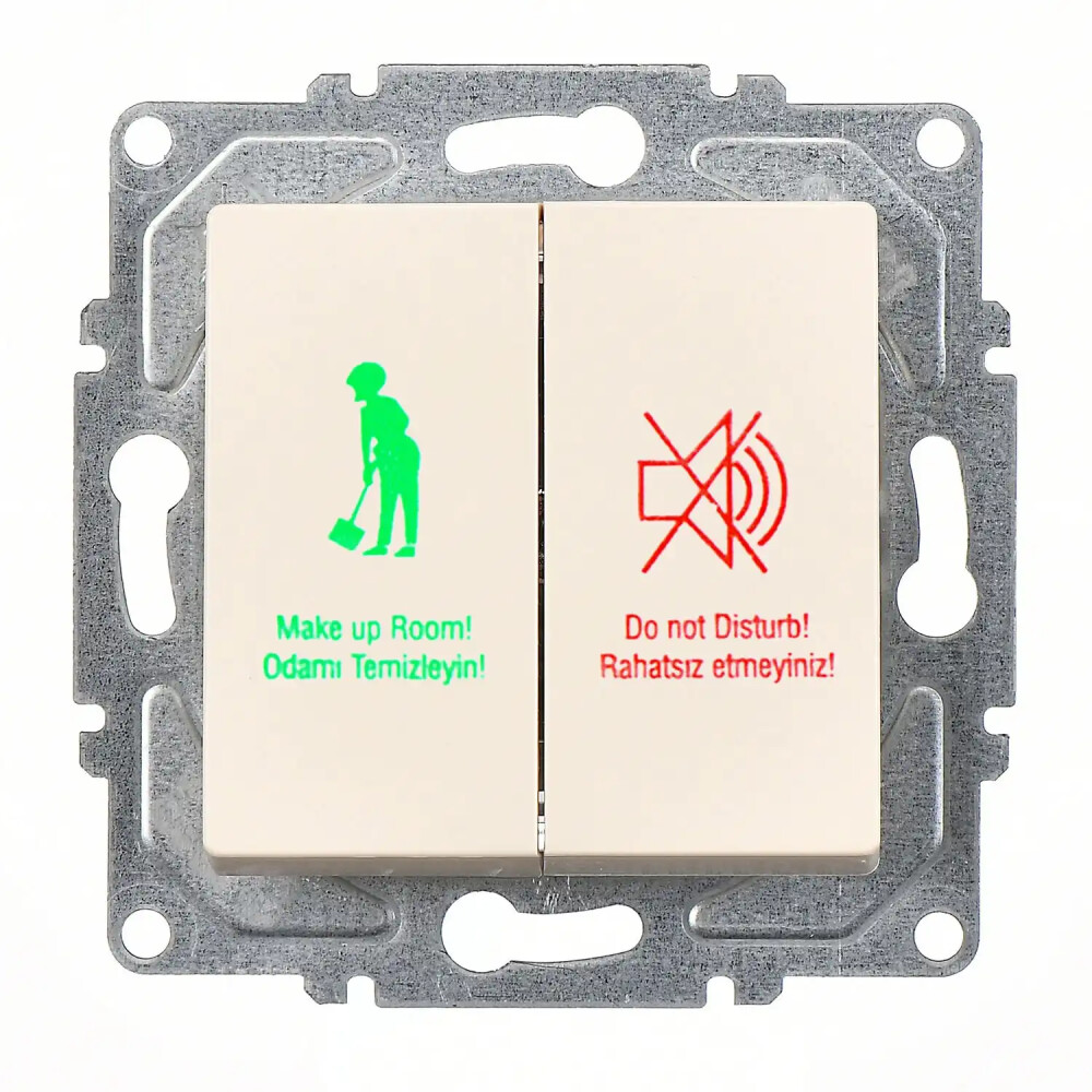 Visage DND/MUR Komütatörü, Krem (Mekanizma + Tuş/Kapak) - Günsan Elektrik