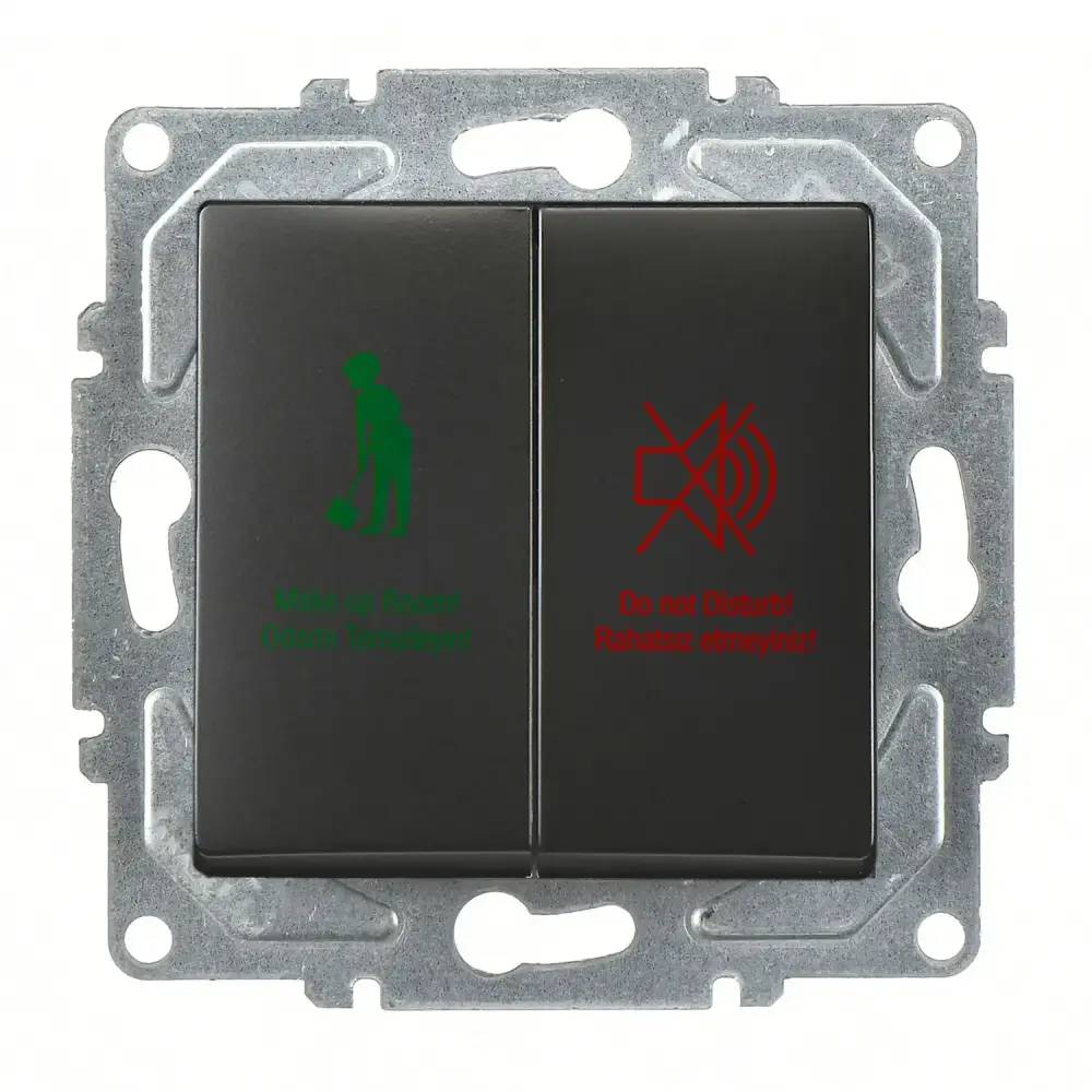 Visage DND/MUR Komütatörü, Metalik Siyah (Mekanizma + Tuş/Kapak) 